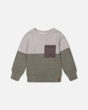 Load image into Gallery viewer, Color block Sweater w/ Quilted Pocket