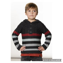 Load image into Gallery viewer, Hooded Jacquard Knit Sweater