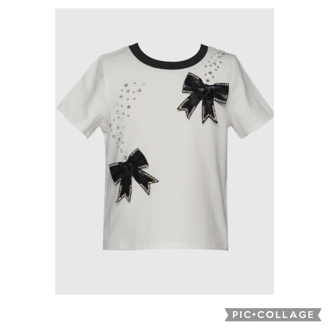 Short Sleeve top with faux bow detail