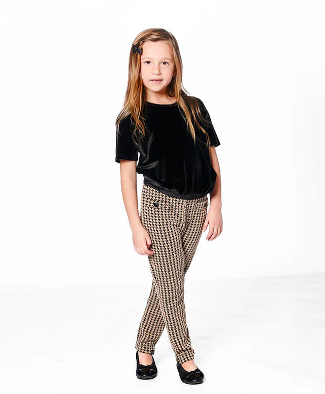 Black/Beige Checkered Pant