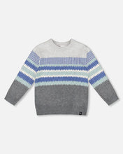 Load image into Gallery viewer, Blue/Grey Knit Sweater
