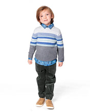 Load image into Gallery viewer, Blue/Grey Knit Sweater
