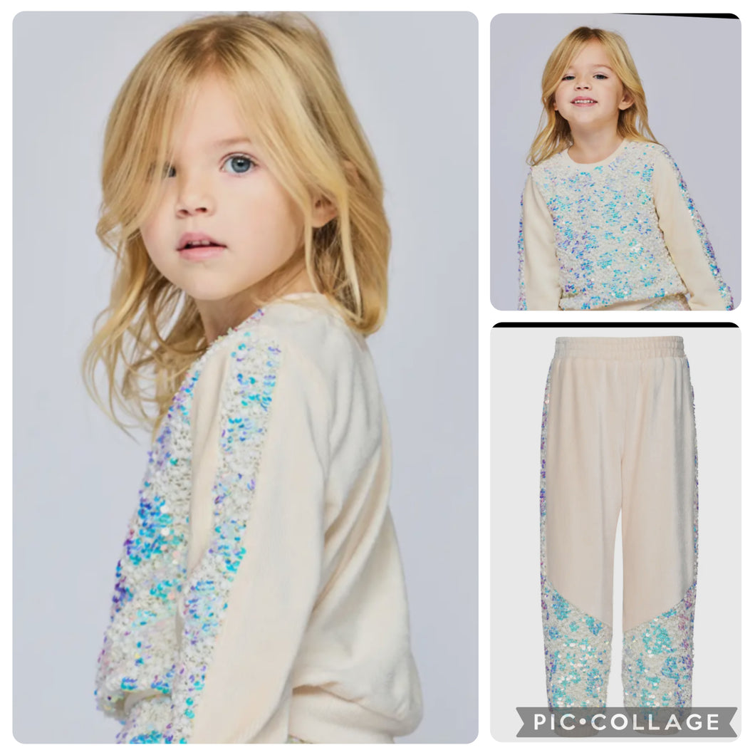 Ivory Sequin 2PC Jogger Set