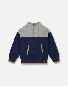 Quilted Sweater Half Zip