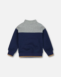 Quilted Sweater Half Zip