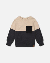 Load image into Gallery viewer, Color block Sweater w/ Quilted Pocket
