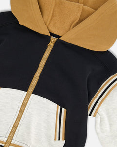 Black Mustard Zip up Set