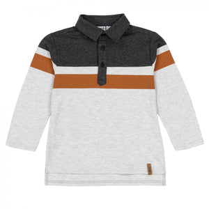 Grey/Tan Stripe Polo